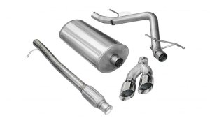 Chevrolet Silverado Performance Exhaust - CORSA Performance - Cat-Back Single Side Exit with Twin 4.0in. Polished Pro-Series Tips - Polished - `10-`13